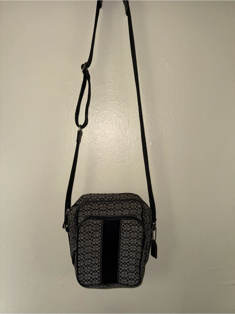 Coach Black and Gray Signature Crossbody Bag